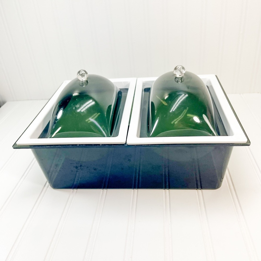 Vintage Serving Condiment Container, Lucite Cold Food Keeper, Midcentury Barware
